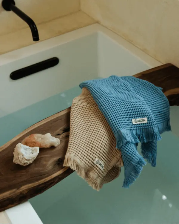 Micro Waffle Hand Bath Bundle - 2 Pack - Slate Blue | Sand Cloud - Image 4