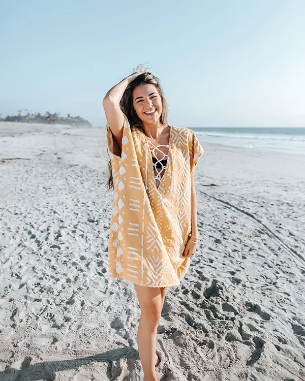 Adobe Mudcloth Cover Up Sunflower | Sand Cloud - Image 5