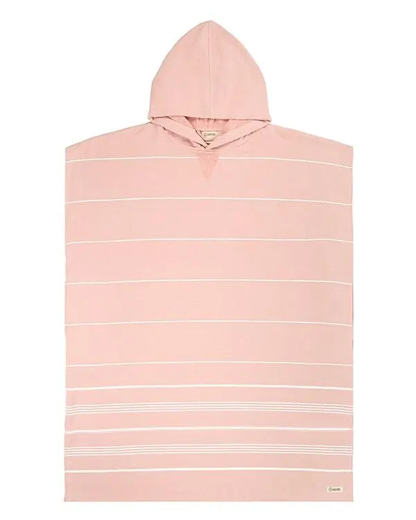 Classic Stripe Hooded Poncho - Misty Rose | Sand Cloud