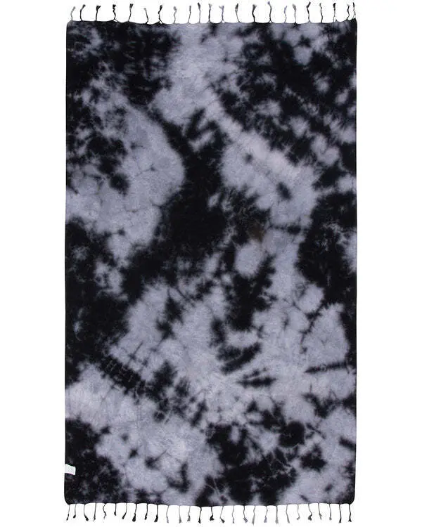 Alternative view of Black Acid Wash Beach Towel- Sand Cloud | Sand Cloud