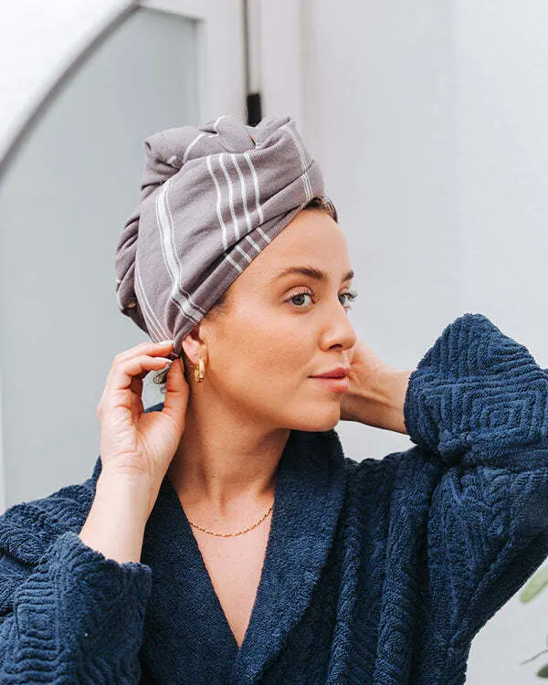 Alternative view of Classic Hair Towel - Grey | Sand Cloud