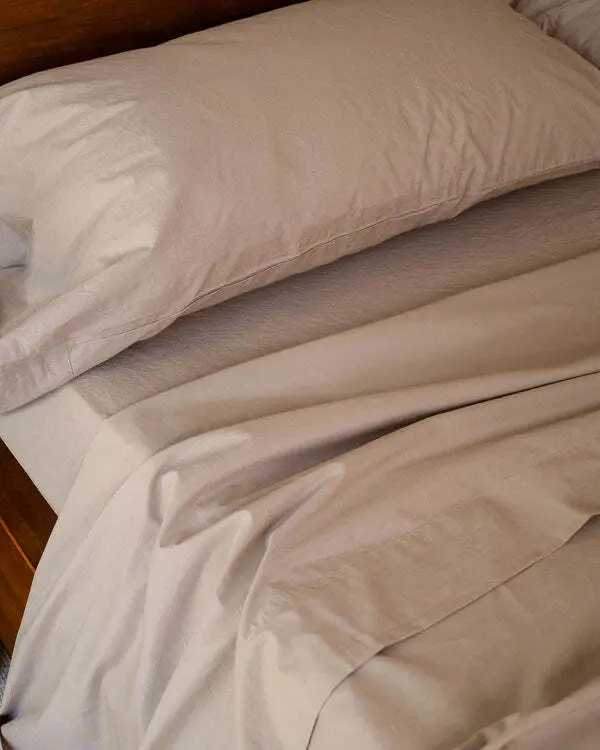 Signature Percale Solid Flat Top Sheet Beige | Sand Cloud - Image 5