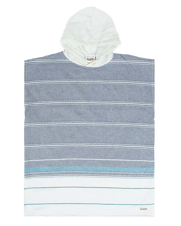 Alternative view of Colorblock Stripe Hooded Poncho Youth - Blue | Sand Cloud