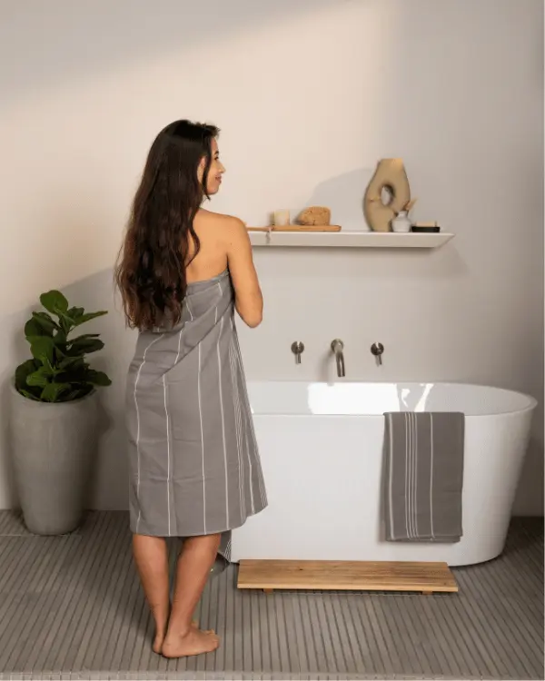 Alternative view of Classic Fringeless XL Bath Bundle - Grey - 2 Pack | Sand Cloud
