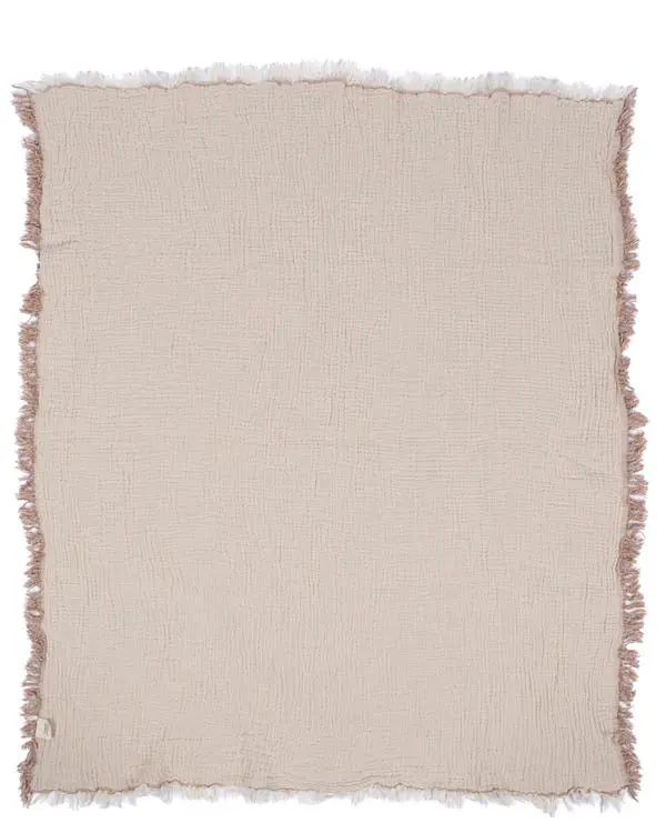 Little Fishies Gauze Receiving Blanket - Warm Taupe | Sand Cloud - Image 5