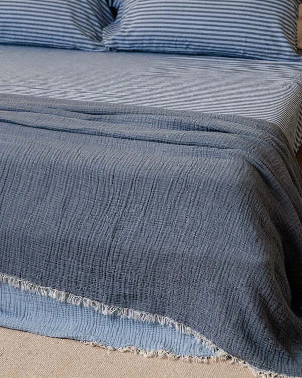 Alternative view of Senna Melange PARTY BLANKET Indigo - King | Sand Cloud