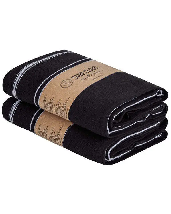 Classic Fringeless XL Bath Bundle - Black - 2 Pack | Sand Cloud