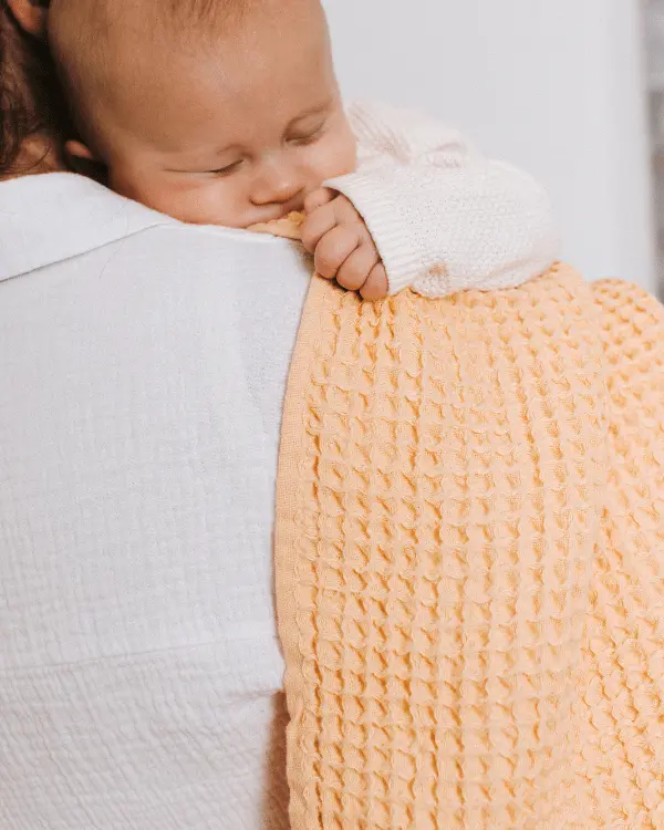 Little Fishies Waffle Blanket - Peach Fuzz | Sand Cloud - Image 6