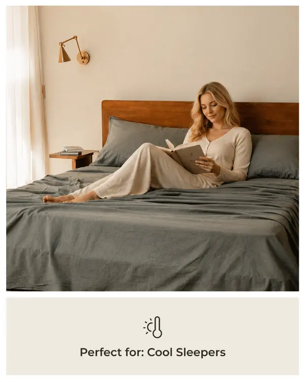Classic Micro Twill Solid Melange Fitted Sheet Moss | Sand Cloud - Image 5