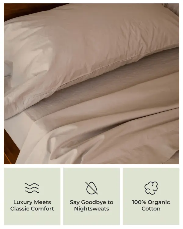 Signature Percale Solid Fitted Sheet Grey | Sand Cloud - Image 4